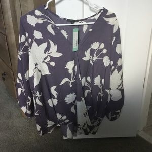 West Kei Allan Surplice Rolltab high-low blouse